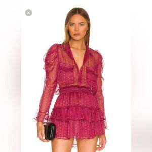 NWT MISA Los Angeles Inge Ruffe Dress